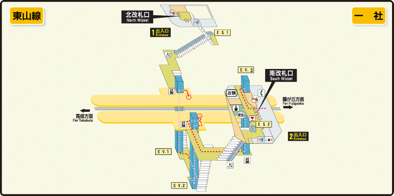 駅構内図 | 一社 | 地下鉄 | 名古屋市交通局