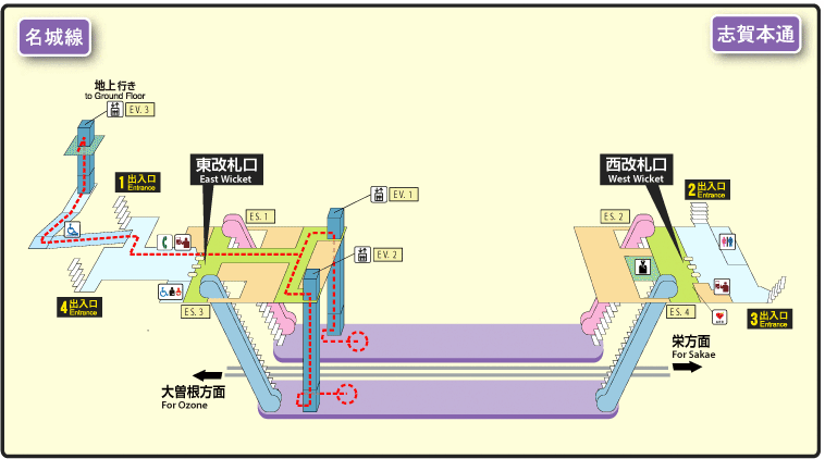 駅構内図 | 志賀本通 | 地下鉄 | 名古屋市交通局