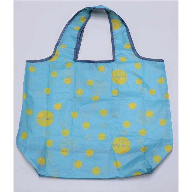 エコバッグを開いた写真。マナカキャラクターのデザインです。