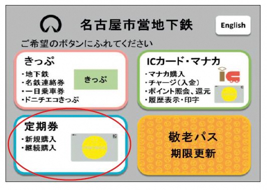 券売機のトップ画面